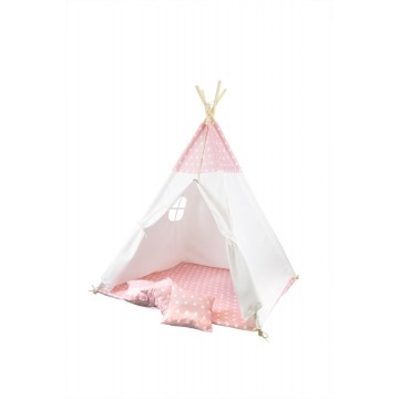 Pink Teepee For Kids W Stars With Pillows