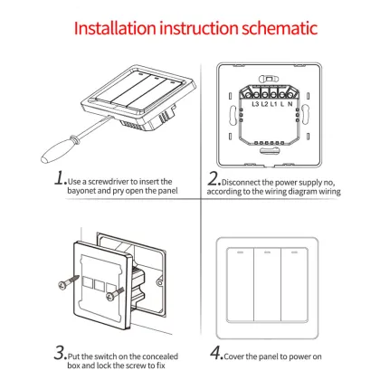 Smart Zigbee Wall Touch Switch: Compatible with Alexa, Google Home, SmartThings & Neutral Wire - 1/2/3 Gang Switches