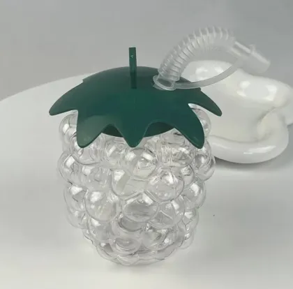 Grape-Shaped 500ml PET Plastic Juice Bottle with Leaf Lid