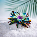 زهرة هاواي مع عصا الشعر الحريرية عنكبوت