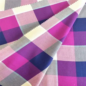 Plaid Woven 100% Rayon Yarn Dyed Blouses Fabric