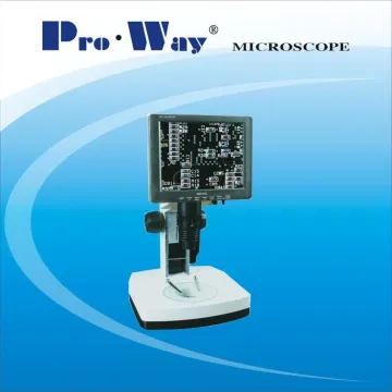 Mikroskop stereo video profesional dengan skrin LCD