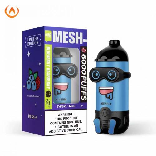 Mesh-K 6000 bocanadas de vapor desechable