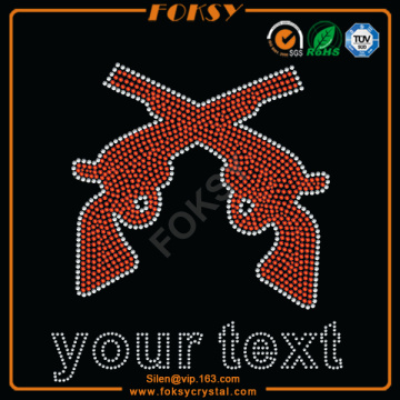 Guns Your Text hotfix rhinestone transfers