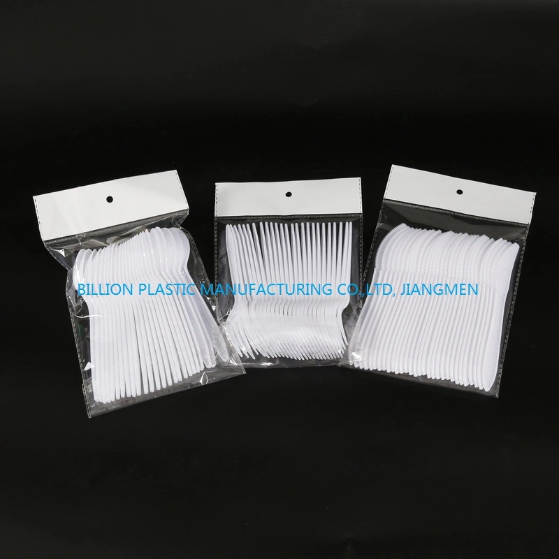 Disposable Food Grade PP Plastic Spoon Set with Napkin