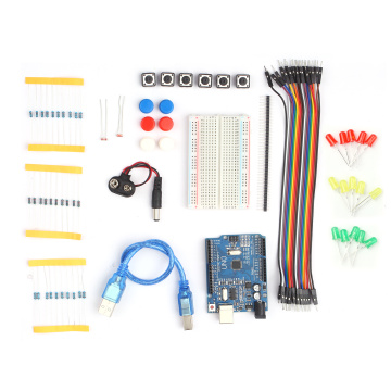 Starter Kit Beginners Learning Kit with Breadboard LED Jumper Wire Buttons Electronics Component Replacement for Arduino UNO R3
