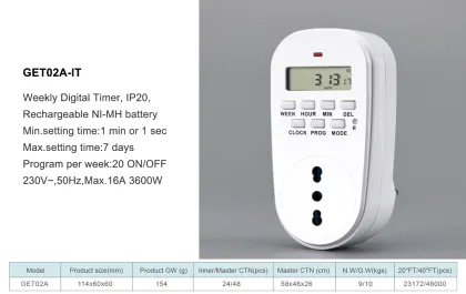 Multifunctional Electronic Digital Mains Plug-In Timer