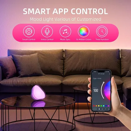 RGB Color Changing Smart Home LED Lights - Music Sync and Home Decor