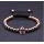 Black Knight Helmet Hollow Copper Bracelet con cuentas redondas de 6 MM