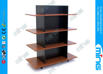 4 Tiers Wood Store Displays Gondola Merchandiser For Clothing Display