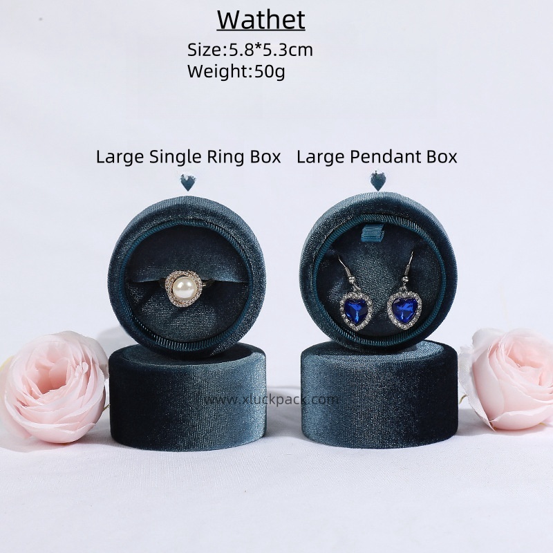OEM LOGO Jewellery Oval Ring Cases Velvet Boxes