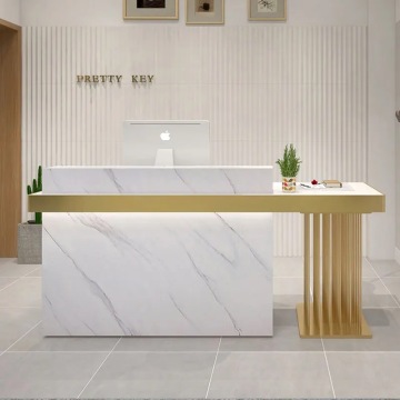 White Curved Reception Desk for Small Beauty Salon - FS-3005