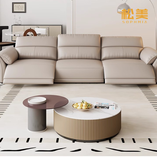 Роскошный диван из натуральной кожи для гостиной