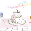Biglietto pop-up musicale per torta nuziale 3D