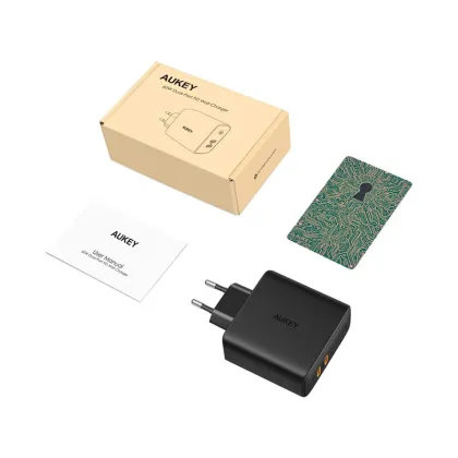 AUKEY PA-D5 60W Dual-Port PD Wall Charger - EU Standard Black