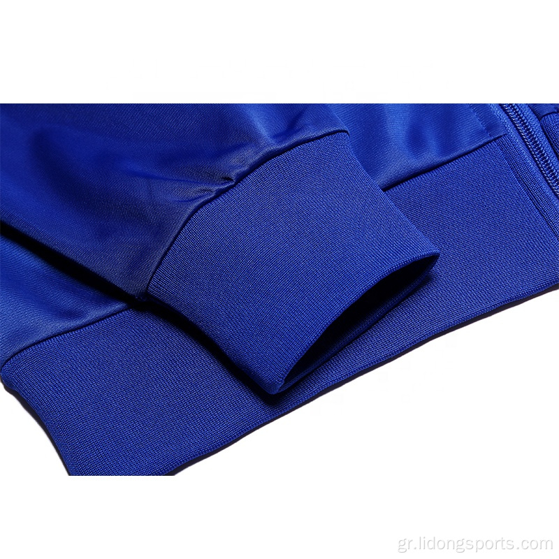 Προσαρμοσμένη υψηλής ποιότητας αθλητικά ρούχα 100% πολυεστέρα μπλε
