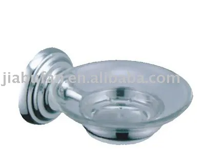 Transparent glass soap dish and holder 1739