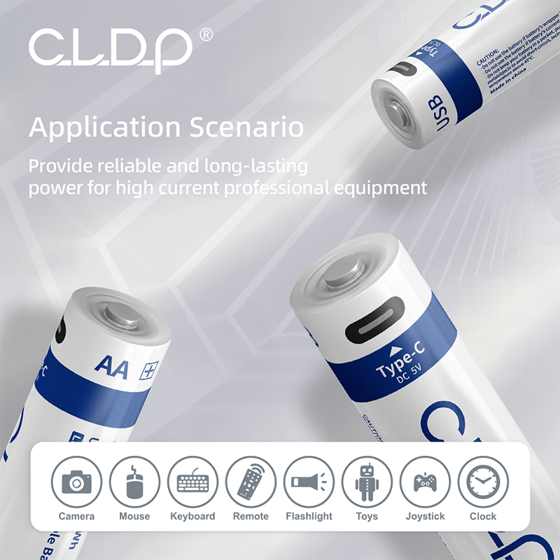 4pack 1.5V Lithium AA USB rechargeable battery