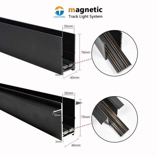 220V Barn Door Wall Indoor Cylinder Ceiling Suspended Adapter System LED Spotlight Linear Set with Magnetic Tracks