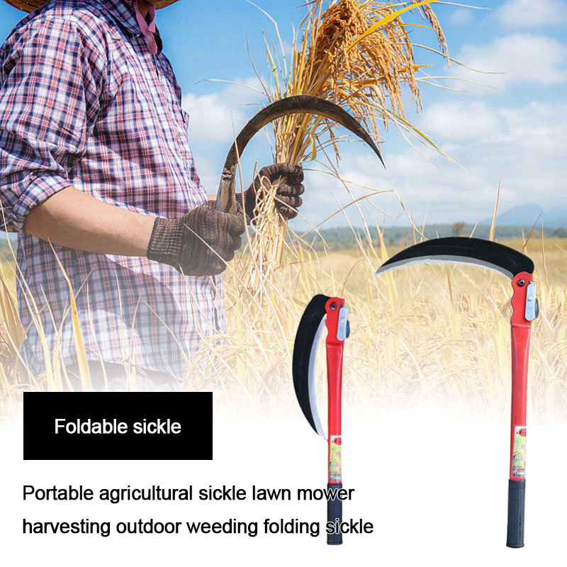 Portable agricultural sickle mower harvesting outdoor weeding folding sickle