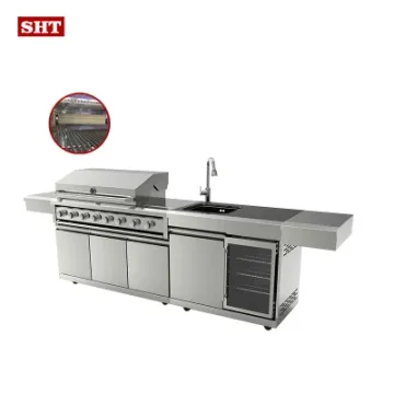 Large Outdoor Grill BBQ Cabinets Kithchen Gas Grill with Sink Cabinet
