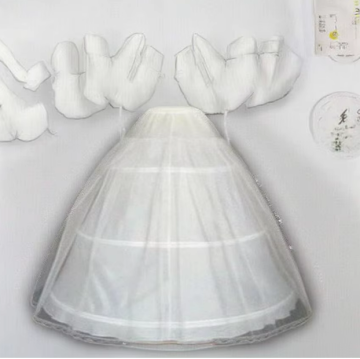 Adjustable White A-Line Ball Gown Tulle Wedding Dress Petticoat Crinoline Skirt