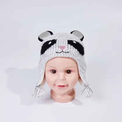 The children's winter knitted beanie hat