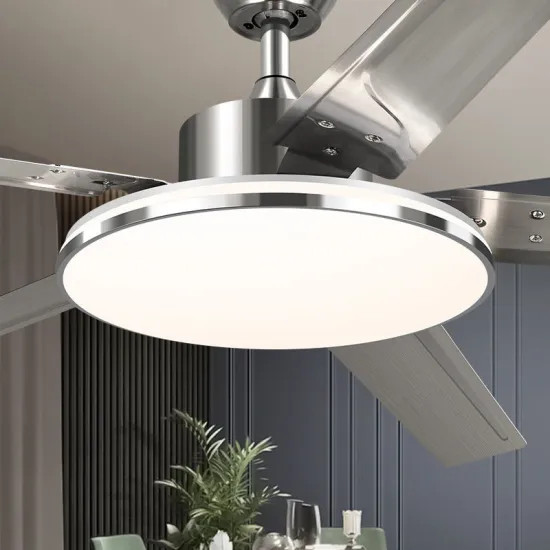 42/48/52 Inch 5 Blade Large Chandelier Ceiling Fan with Remote Control and Copper Finish, Including Lighting