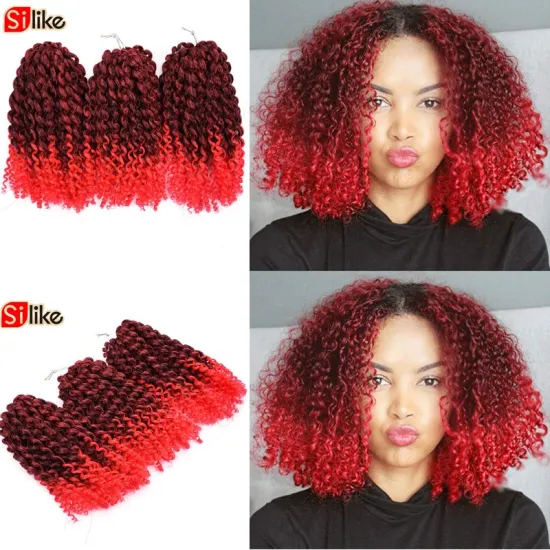 Wholesale3 Freetress  Ombre Curly Crochet Extension Synthetic Kinky Twist Hair Malibob Marley Braiding Hair bob dread braids