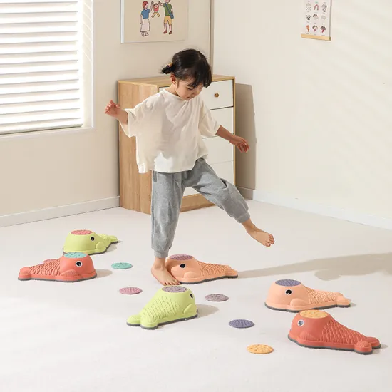 Indoor and Outdoor Balance and Sensory Development Toys for Children, Including Rubber Stepping Stones and Climbing Holds Suitable for Autism