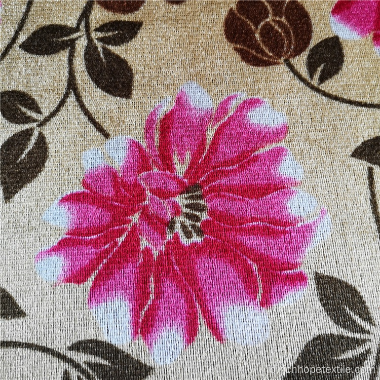 Bunga Dicetak Kain Penutup Sofa Afrika Beludru Polyester