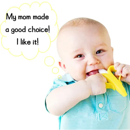 Banana Silicone Baby Toothbrush Teether for Teething Relief