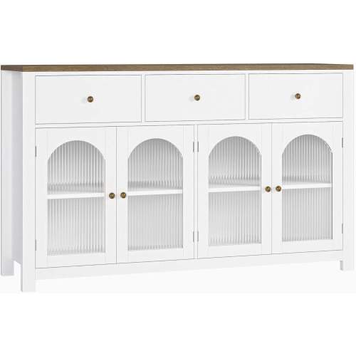white sideboard cabinet for livingroom Modern Sideboard with Glass Doors Wood Buffet Sideboard Supplier