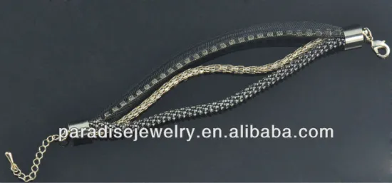 Multi Strand Alloy Rhinestone Chain Bracelet-B22012