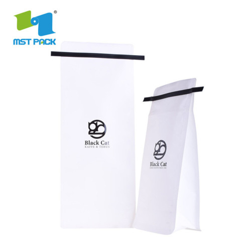 Vysoce kvalitní papír Kraft Paper Coffee Bags 12oz Flat Bottom Pouch