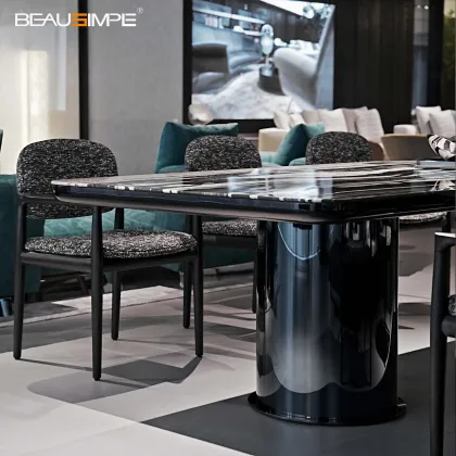 Italian Luxury Brady Dining Table with Marble Top
