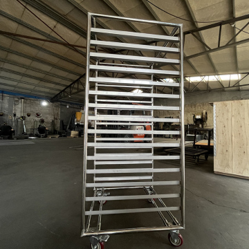16 Layer Stainless Steel Baking Pan Rack Trolley with Wheels