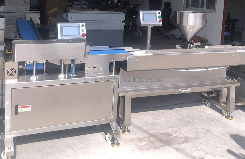 Skywin Semi-Cut Bread Toast Sandwich Cream Filling Making Machine With Flow Pack