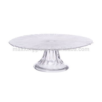 Handmade colored glass plates with stem for cake.