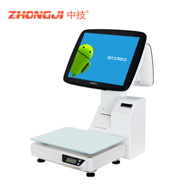 Zhongji مقاس 15 بوصة Android Touchscled Scale AI مع وزن دقيق