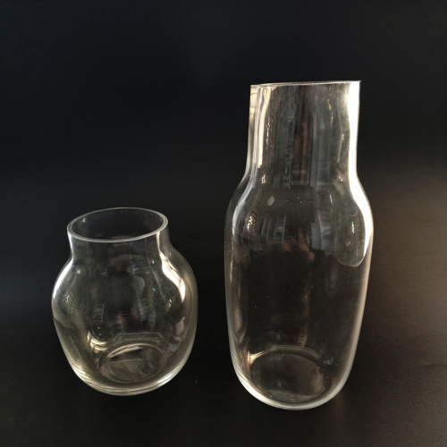 Vase en verre clair Ensemble de 3 vases faits à la main