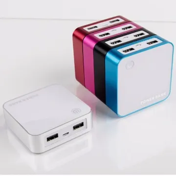 7800mah square power bank dual ports with display screen