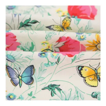 Print Fashion Patterns Cotton Linen Fabric 55% Linen 45% Cotton Knit for Dresses