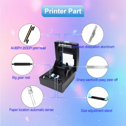 AIXW Desktop 80mm Thermal Label Printer - Barcode Sticker Label Printer