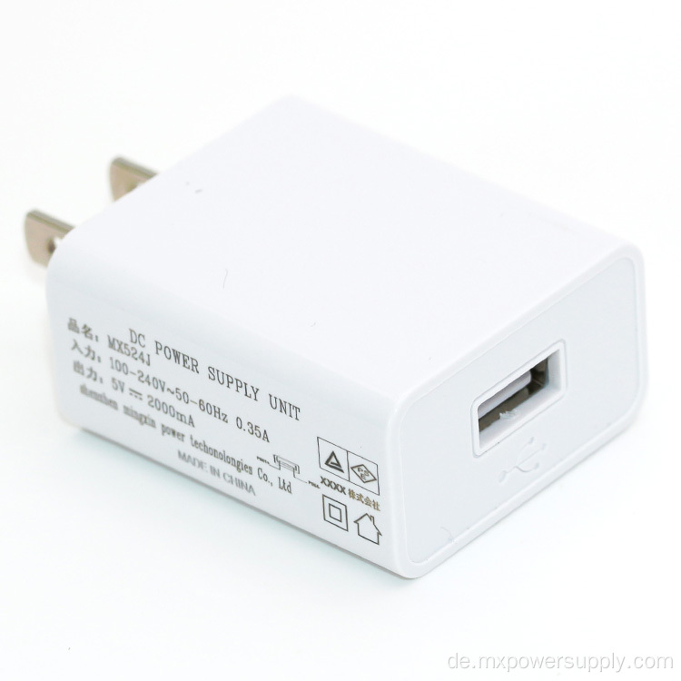 5 V 2A Ladegerät mit Pse UL FCCPower -Adapter