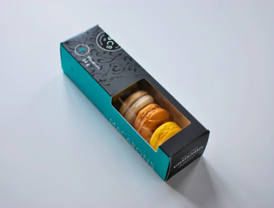 Custom Print 6 Macaron Packaging Box with Window