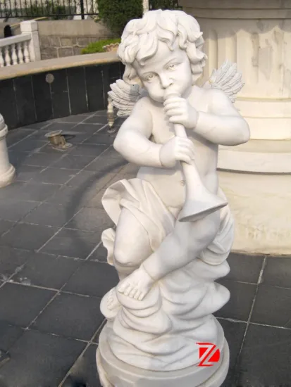 Nude little boy garden statue