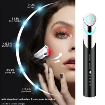 Red Blue LED Light Therapy Anti-Aging Face Massage Wand