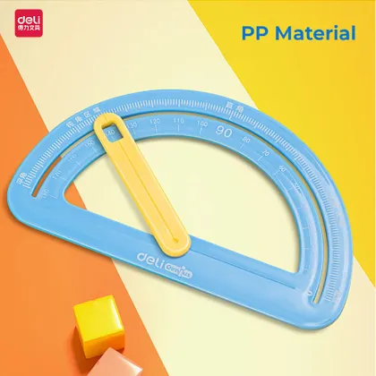 High Quality Deli Children's Angle Demonstrator Drawing Protractor Tools School Stationery Ruler