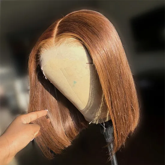 Wholesale Colored Bob Human Hair Wigs, Hd Lace Front Wig, Chocolate Brown Orange Pink Purple Colorful Human Hair For Black Women